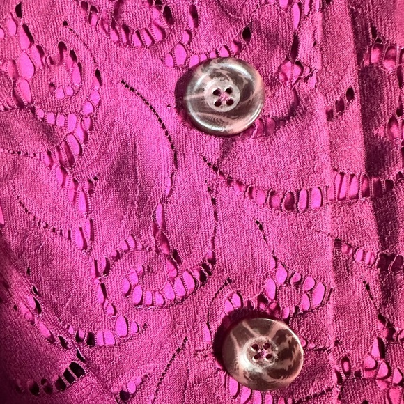 NWT CAbi Frolic Plum Berry Lace Jacket & Skirt Size 6 - Picture 9 of 13